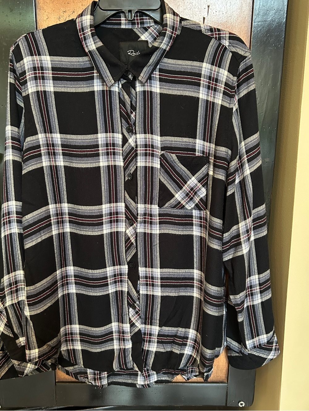 Rails Hunter Plaid Shirt in Black Celeste Rouge Sz L